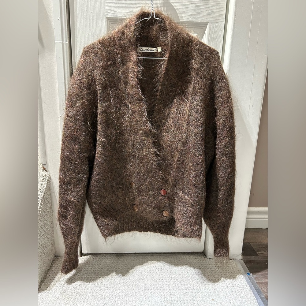 ROSALIND Vintage Cardigan French Soft Wool Sweater  -M